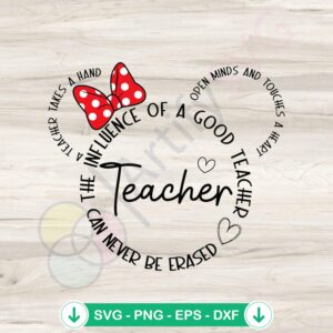 Influential Teacher Minnie Head SVG file for cricut and cutting machines