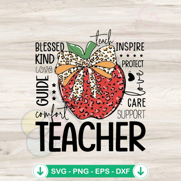 Teacher Apple Coquette Teach Inspire SVG Clipart - Classroom Inspirational Graphics 2 Teacher Apple Coquette SVG file for cricut cutting machine