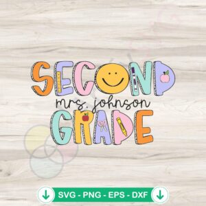 Personalized second grade teacher svg file for cricut cut files
