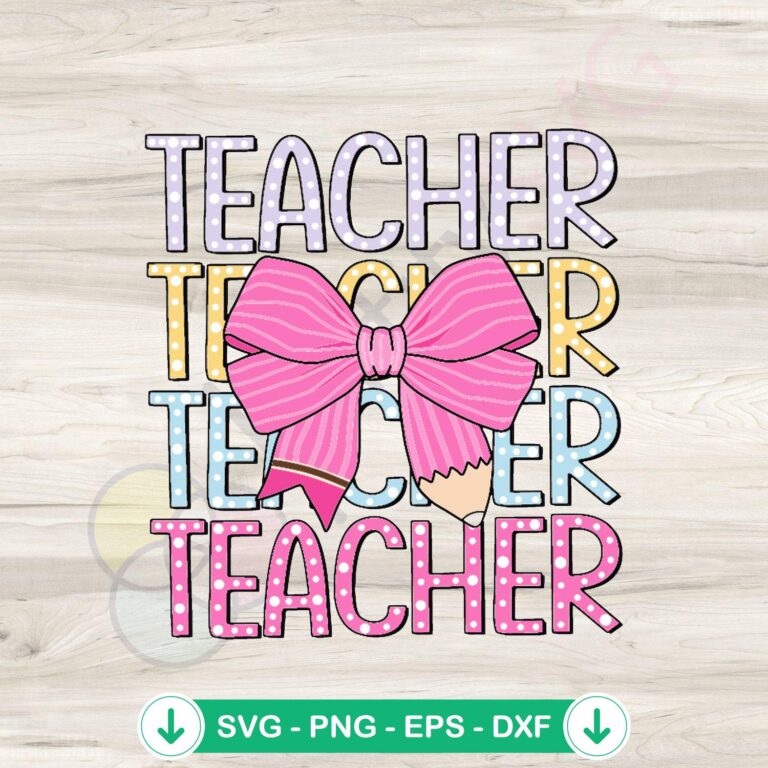 Teacher Pink Coquette Pencil Bow SVG Instant Download 2 Teacher Pink Coquette Pencil Bow SVG file for cricut