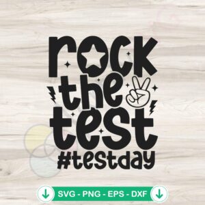 mockup-1-1740037483-638911396.jpg Funny Rock The Test Teacher Test Day SVG file for cutting machines