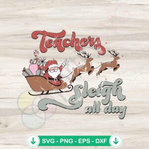 mockup-1-1740041091-1232933265.jpg Teacher Sleigh Reindeer svg file for Cricut cutting machine