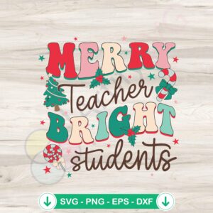 mockup-1-1740041545-119716355.jpg Retro Merry Teacher & Bright Student SVG file for cutting machines