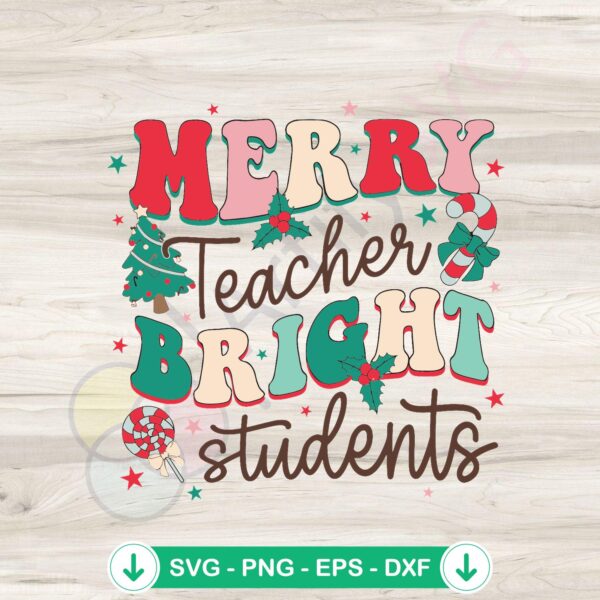 Retro Merry Teacher & Bright Student SVG file for cutting machines