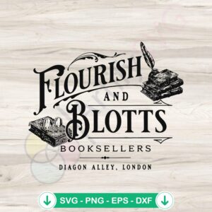 mockup-1-1740041777-540478104.jpg Flourish And Blotts SVG file for Cricut, cut file for witchcraft school