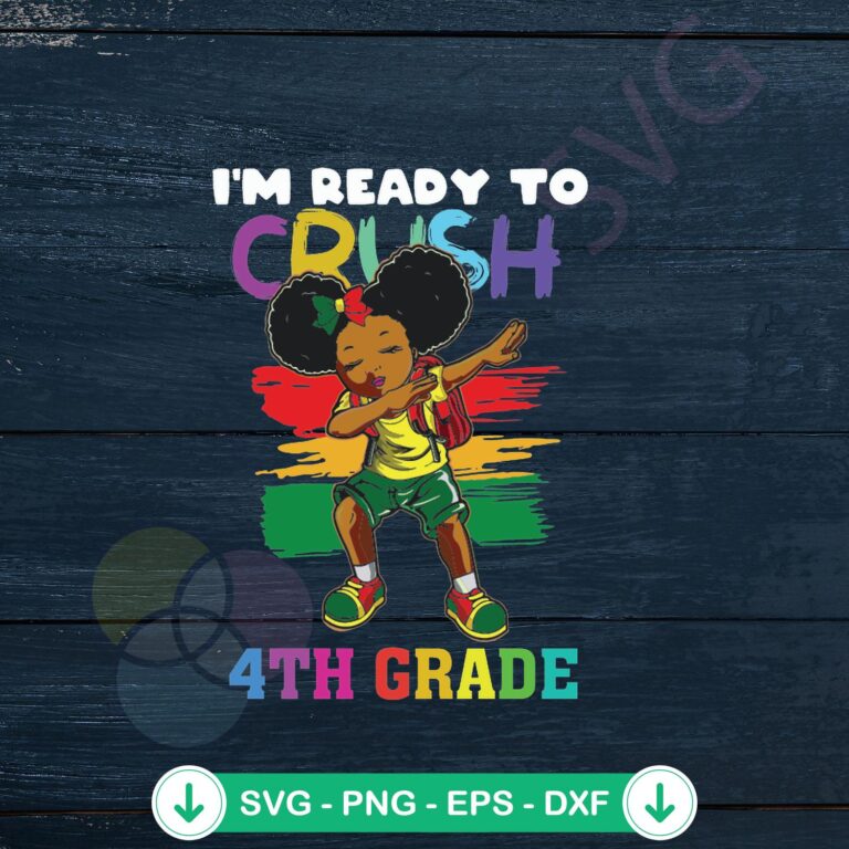 Black Girl 4th Grade Crush SVG Vector Download 2 Black Girl 4th Grade Crush SVG file for Cricut cutting machine
