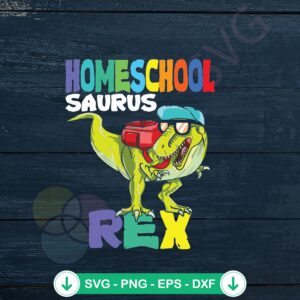 mockup-1-1740042838-1272533527.jpg Homeschool Saurus Rex SVG file for Cricut, cutting file for back to school