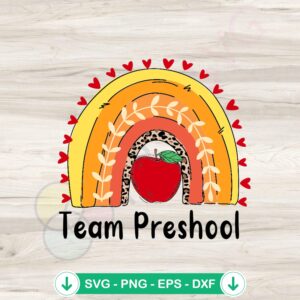 mockup-1-1740043089-615871884.jpg Team Preschool Back To School svg file for Cricut cutting machine