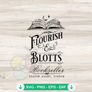 mockup-1-1740043917-185310462.jpg Vintage Flourish And Blotts SVG file for Cricut cutting machine