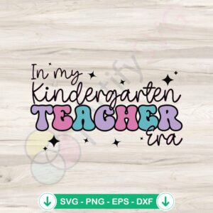 mockup-1-1740044471-62080680.jpg Vintage Kindergarten Teacher Era SVG file for Cricut cutting machine