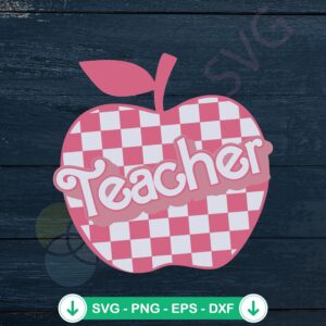 mockup-1-1740045193-1097147902.jpg Checkered Kindergarten Teacher SVG file for Cricut cutting machine