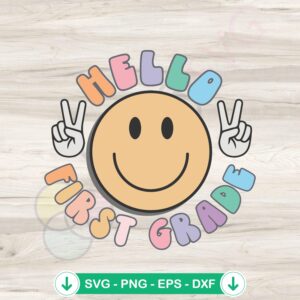 mockup-1-1740045244-1908667187.jpg Cute First Grade Smile Face SVG file for Cricut and cutting machines