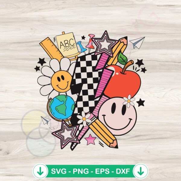 Retro Teacher Back To School SVG file for Cricut cutting