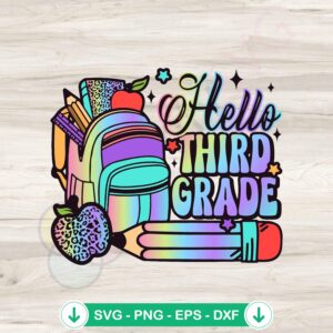 mockup-1-1740045710-1929618368.jpg Hello Third Grade svg file for Cricut cutting machine