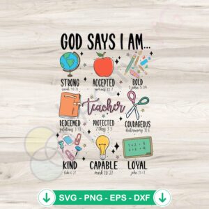 mockup-1-1740046008-1066608780.jpg God Says I Am A Teacher SVG file for Cricut cutting file
