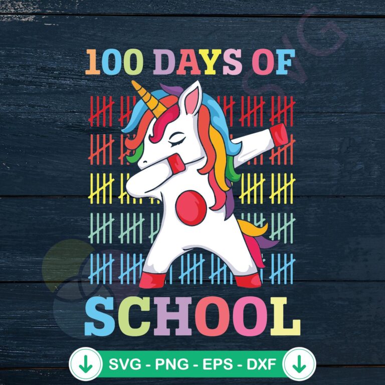 100 Days of School Unicorn Back to School SVG Cricut File - Funny and Whimsical Design 2 100 Days of School Unicorn svg file for cricut, cutting file