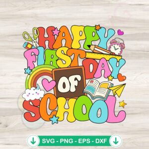mockup-1-1740048005-519290370.jpg Cute Rainbow Happy First Day Of School svg file for cricut