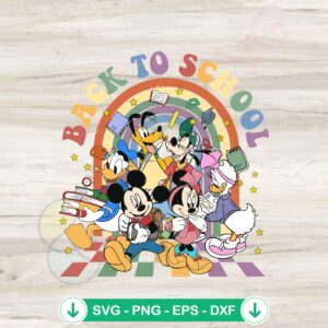mockup-1-1740048257-1012622610.jpg Retro Disney Mickey and Friend svg file for back to school crafts