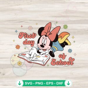 mockup-1-1740048745-71298400.jpg Minnie Mouse First Day of School SVG file for Cricut cut