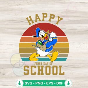 mockup-1-1740050279-1419936880.jpg Donald Duck First Day of School svg file for Cricut cutting machine