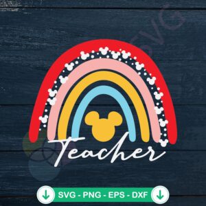mockup-1-1740106621-1136723296.jpg Rainbow Disney Teacher SVG file Mickey Head design cutting file