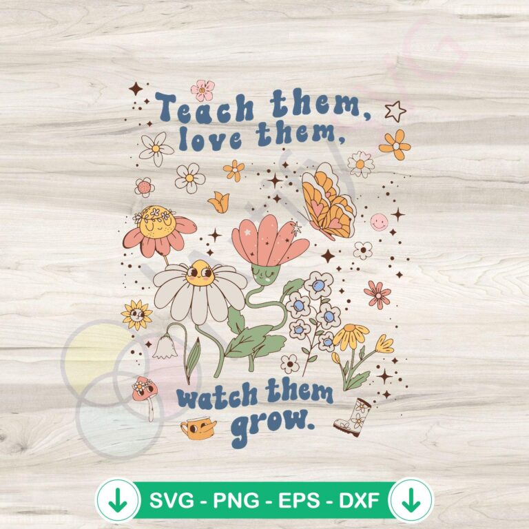 Teach, Love, Grow Back To School SVG - Instant Download 2 Teach Love Grow Back To School SVG file for cricut cutting machine