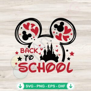 Funny Mickey Mouse Back to School SVG file for cutting machine