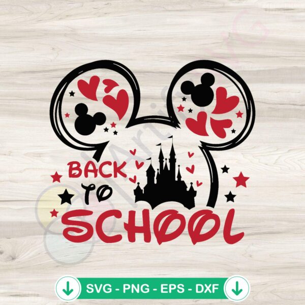Funny Mickey Mouse Back to School SVG file for cutting machine