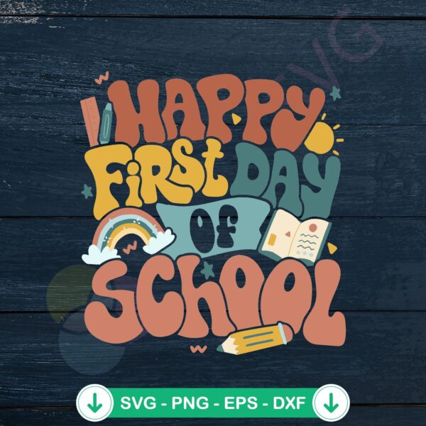 mockup-1-1740111386-1094433337.jpg Happy First Day of School SVG file for teachers, cricut svg, cutting file