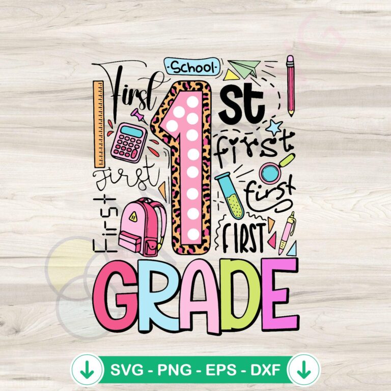 First Grade Back To School Doodle SVG | Digital Download 2 First Grade Back To School Doodle SVG file for cricut
