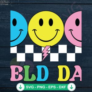Checkered Field Day Smiley Face SVG cut file for Cricut