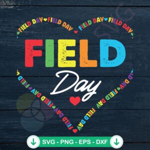 Happy Field Day Heart SVG file for Cricut cutting machine