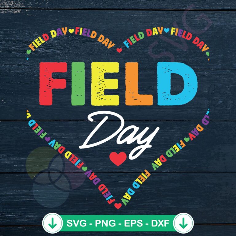 Happy Field Day Heart Field Trip SVG Clipart - Fun SVG Designs 2 Happy Field Day Heart SVG file for Cricut cutting machine