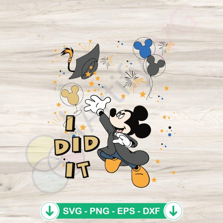 Disney Graduation Mickey SVG Design: Instant Digital Download 2 Disney Graduation Mickey SVG file for cricut svg cutting file