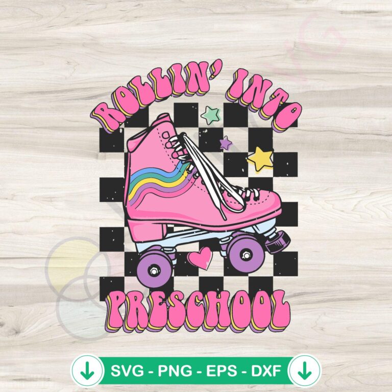 Groovy Rolling Into 10 Back To School SVG Digital Download - Fun & Retro Design 2 Groovy Rolling Into 10 Back To School SVG file for Cricut