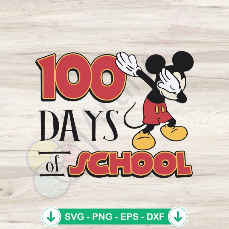 Mickey 100 Days of School SVG Digital Download: Fun Disney Back-to-School Design 2 Mickey 100 Days of School SVG file - fun cricut cutting file