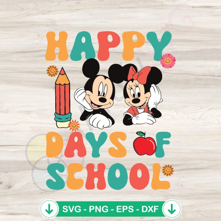 Mickey Minnie 100 Days of School SVG | Instant Download 2 Mickey Minnie 100 Days of School SVG file for Cricut cutting machine