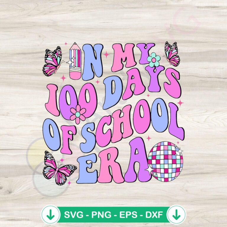 In My 100 Days Of School Era Disco Ball SVG Clipart: Fun and Festive School Celebration Graphics 2 In My 100 Days Of School Era Disco Ball SVG file for cutting machines