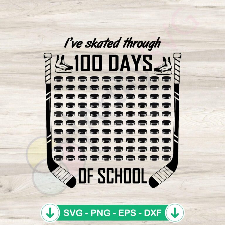 I Have Skated Through 100 Days Of School SVG Clipart - Fun and Whimsical Design 2 I Have Skated Through 100 Days Of School SVG file for Cricut