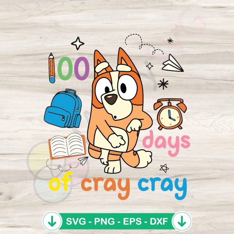 Retro 100 Days Of Cray Cray SVG Digital Download - Fun and Quirky Design 2 Retro 100 Days Of Cray Cray svg file for cricut cutting machine