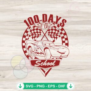 Lightning McQueen SVG file for 100 Days of School crafting