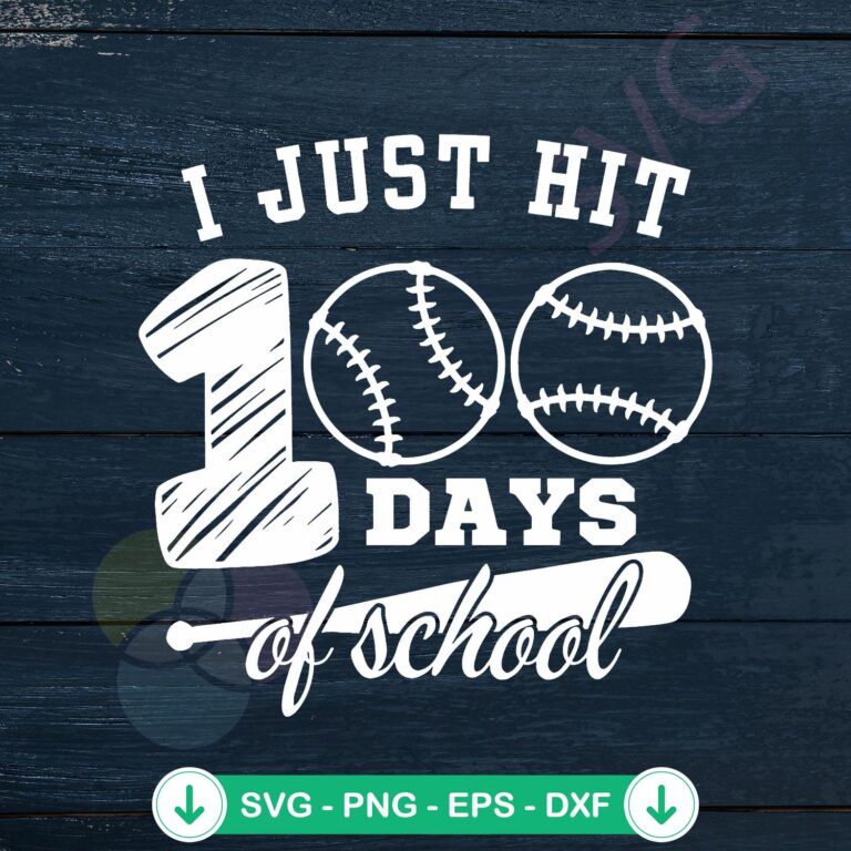 100 Days of School Baseball SVG - Instant Download 2 100 Days of School Baseball SVG file for Cricut cutting