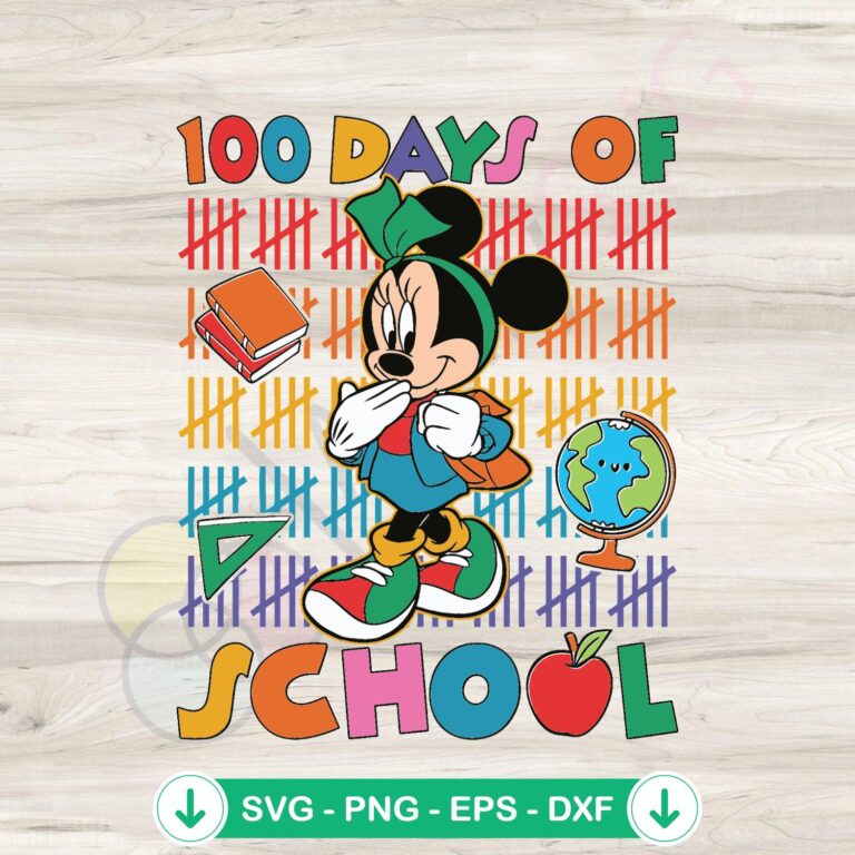 Minnie Mouse 100 Days of School SVG Files for Cricut - Fun and Festive Designs 2 Minnie Mouse 100 Days of School svg file for Cricut cutting file