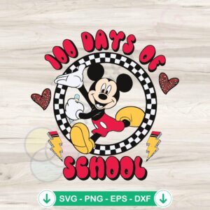 100 Days of School Mickey Mouse SVG file for Cricut cutting machine