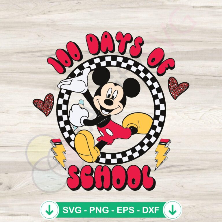 100 Days of School Mickey Mouse SVG Files for Cricut - Fun and Educational Designs 2 100 Days of School Mickey Mouse SVG file for Cricut cutting machine