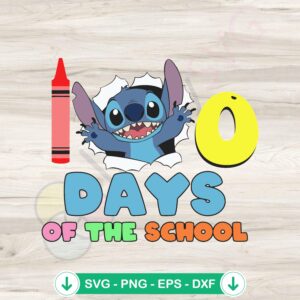 100 Days of School Funny Stitch SVG file for cricut