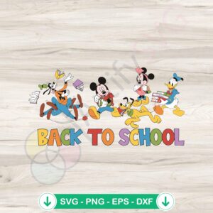 Disney Mickey and Friends 100 Days of School SVG file for cutting machine