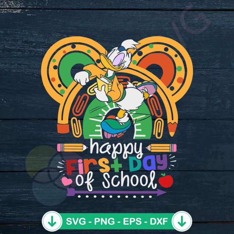 Disney Donald Duck 100 Days of School SVG Clipart - Kids Back to School Design 2 Disney Donald Duck SVG file for 100 Days of School cutting file