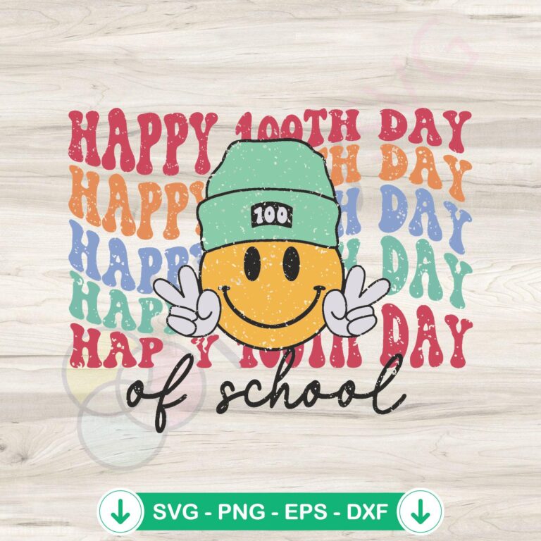 Happy 100th Day of School SVG Instant Download - Celebrate in Style! 2 Happy 100th Day of School SVG file for Cricut cutting file