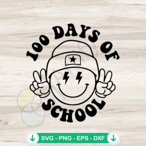 mockup-1-1740120735-1973252931.jpg 100 Days of School SVG file with smiley face design for Cricut